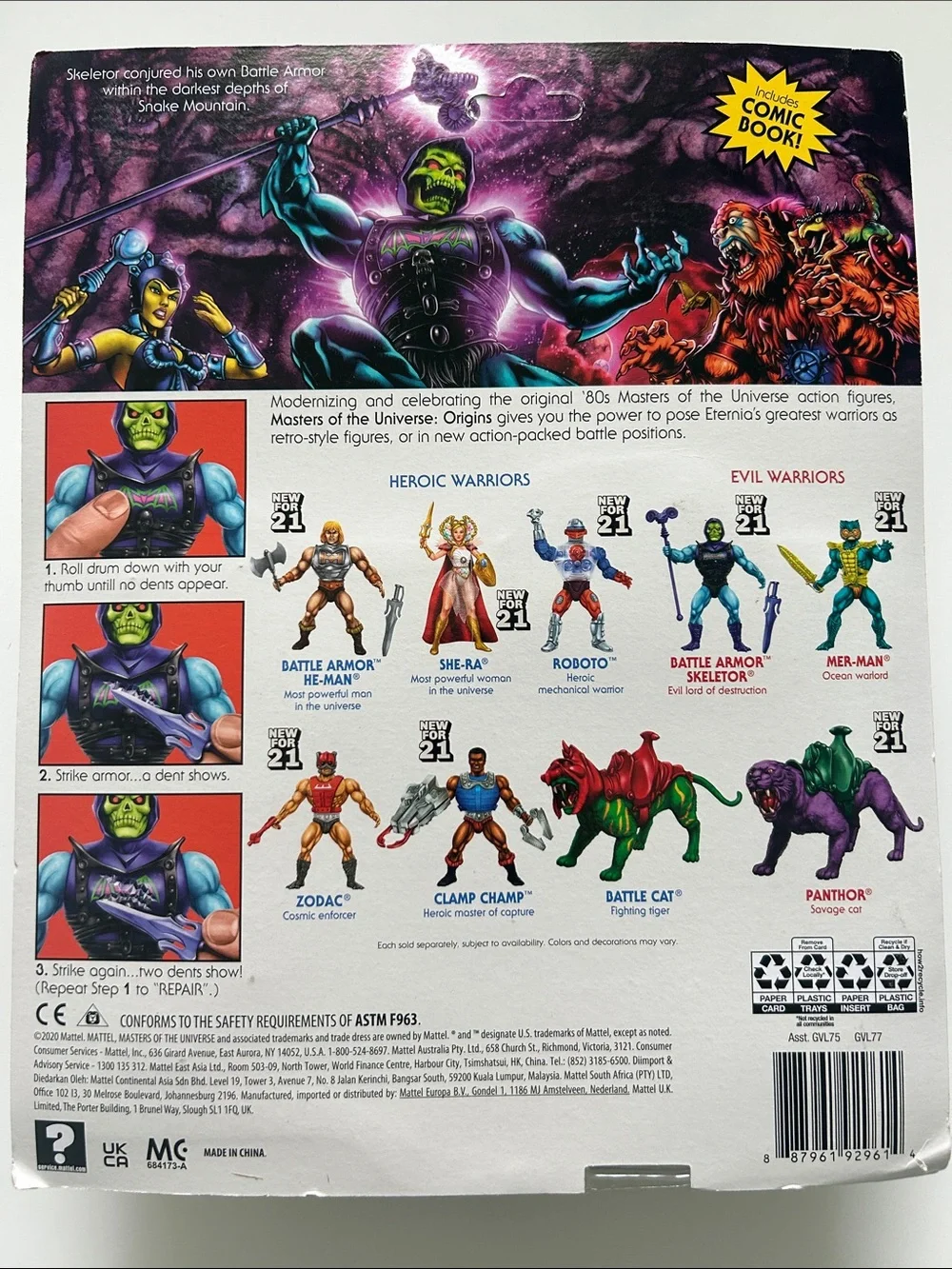 Mattel Masters of the Universe Backer Card Art - Blue, Purple, Green